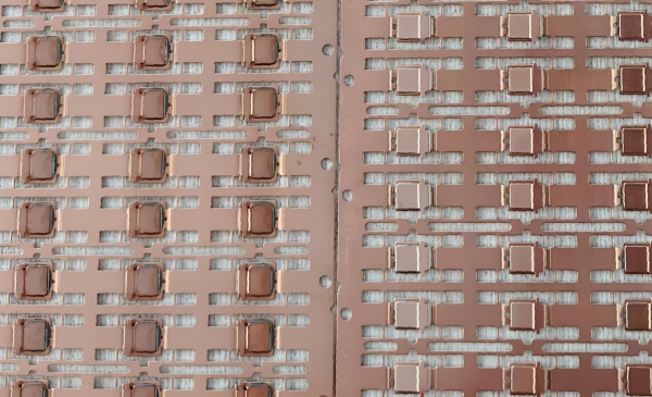 cleaner effect on PCBA IGBT substrate - before (left) vs after residue removal (right)