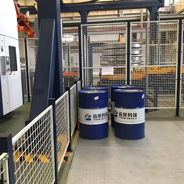 Cutting fluids are placed in the machining shop of China CNR